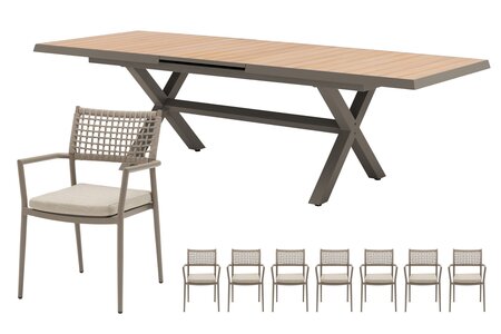Royal seasons® Liv uitschuifbare dining set voor 8 personen - afbeelding 1