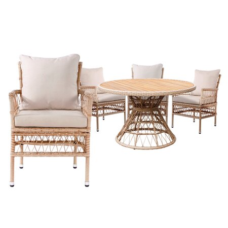 Royal seasons® Mauritius ronde dining set voor 4 personen - afbeelding 1