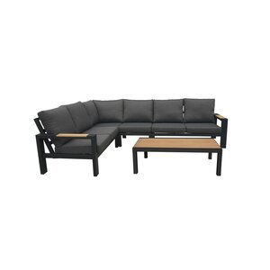 Royal seasons® Memphis hoek loungeset met teakhouten tafelblad - afbeelding 1