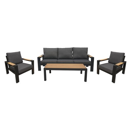 Royal seasons® Memphis loungeset met teakhouten tafelblad - afbeelding 1