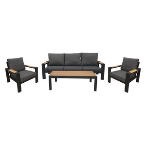 Royal seasons® Memphis loungeset met teakhouten tafelblad - afbeelding 1