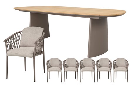 Royal seasons® Miami/Bakoe dining set voor 6 personen - afbeelding 1