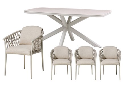 Royal seasons® Miami/Jura dining set voor 4 personen - afbeelding 1
