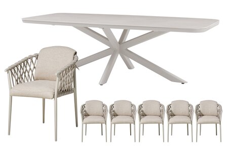 Royal seasons® Miami/Jura dining set voor 6 personen - afbeelding 1