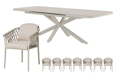 Royal seasons® Miami/Jura dining set voor 8 personen - afbeelding 1
