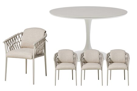 Royal seasons® Miami/Jura ronde dining set voor 4 personen - afbeelding 1