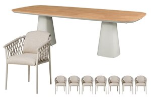 Royal seasons® Miami/Marina dining set voor 8 personen