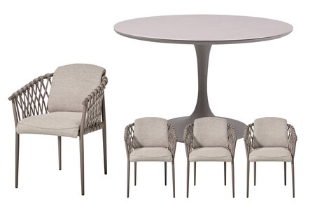 Royal seasons® Miami ronde dining set voor 4 personen - afbeelding 1