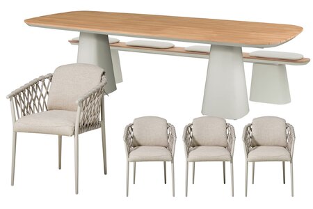 Royal seasons® Miami stoel-bank dining set voor 8 personen - afbeelding 1