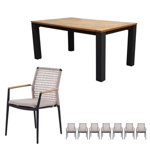 Royal seasons® Portland/Atlanta low dining set voor 4 personen