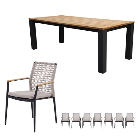 Royal seasons® Portland/Atlanta low dining set voor 6 personen - afbeelding 1