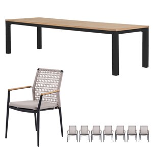 Royal seasons® Portland/Atlanta low dining set voor 8 personen