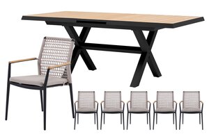 Royal seasons® Portland/Bahia low dining set voor 6 personen - afbeelding 1