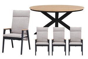 Royal seasons® Portland dining set rond voor 4 personen