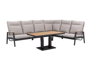 Royal seasons® Portland hoek loungeset met teakhouten tafelblad - afbeelding 1