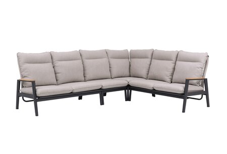 Royal seasons® Portland hoek loungeset met teakhouten tafelblad - afbeelding 2