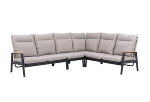 Royal seasons® Portland hoek loungeset met teakhouten tafelblad - afbeelding 2