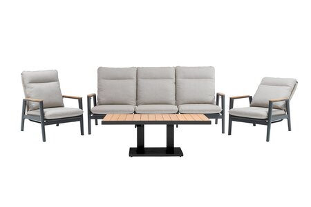 Royal seasons® Portland loungeset met teakhouten tafelblad - afbeelding 1