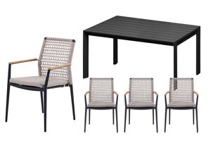 Royal seasons® Portland/Noordwijk low dining set voor 4 personen - afbeelding 1