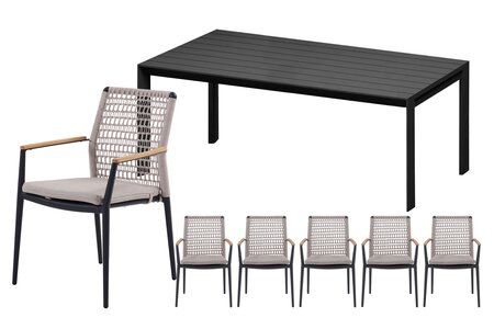 Royal seasons® Portland/Noordwijk low dining set voor 6 personen - afbeelding 1