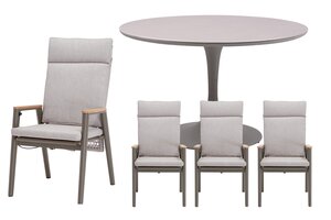 Royal seasons® Portland ronde dining set voor 4 personen - afbeelding 1