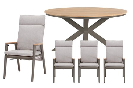 Royal seasons® Portland ronde dining set voor 4 personen - afbeelding 1