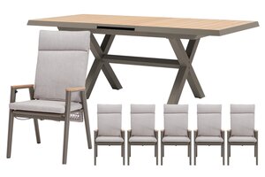 Royal seasons® Portland uitschuifbare dining set voor 6 personen - afbeelding 1