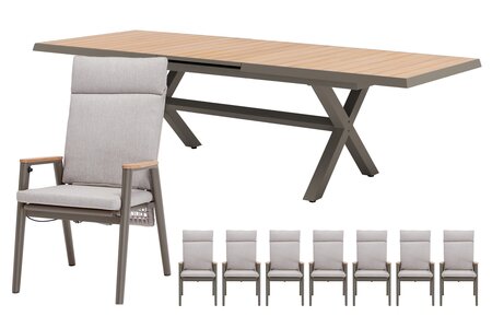Royal seasons® Portland uitschuifbare dining set voor 8 personen - afbeelding 1