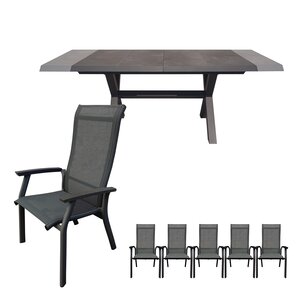 Royal seasons® Porto uitschuifbare dining set voor 6 personen - afbeelding 1