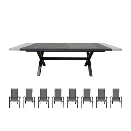 Royal seasons® Porto uitschuifbare dining set voor 8 personen - afbeelding 1