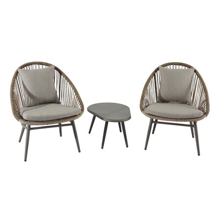 Royal seasons® Sepang 3-delige loungeset espresso