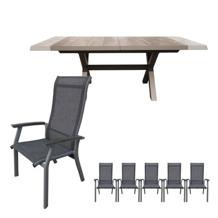 Royal seasons® Sevilla uitschuifbare dining set voor 6 personen - afbeelding 1