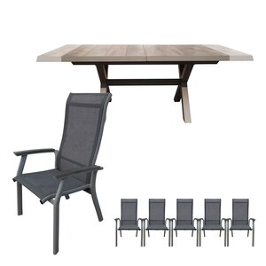 Royal seasons® Sevilla uitschuifbare dining set voor 6 personen