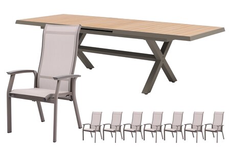 Royal seasons® Sevilla uitschuifbare dining set voor 8 personen - afbeelding 1