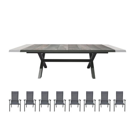 Royal seasons® Sevilla uitschuifbare dining set voor 8 personen - afbeelding 1