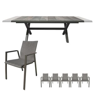 Royal seasons® Sevilla uitschuifbare dining set voor 8 personen