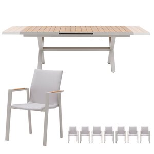 Royal seasons® Solare/Bahia uitschuifbare dining set voor 8 personen