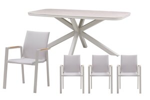 Royal seasons® Solare/Jura dining set voor 4 personen