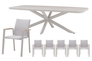 Royal seasons® Solare/Jura dining set voor 6 personen
