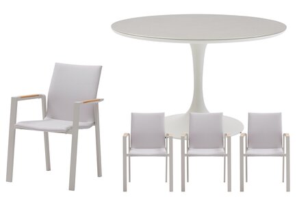 Royal seasons® Solare/Jura ronde dining set voor 4 personen - afbeelding 1