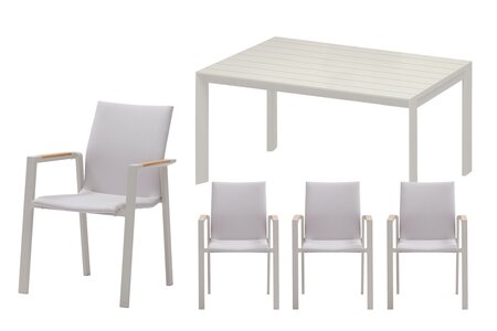 Royal seasons® Solare/Noordwijk dining set voor 4 personen - afbeelding 1