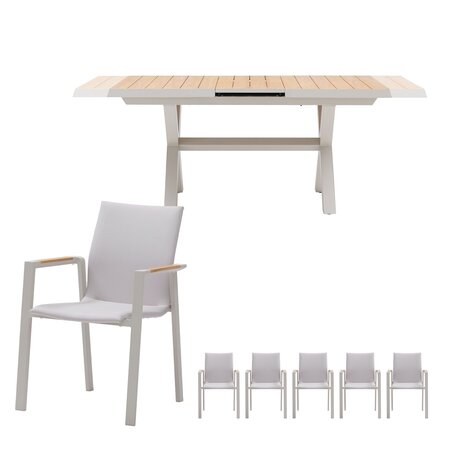 Royal seasons® Solare uitschuifbare dining set voor 6 personen - afbeelding 1
