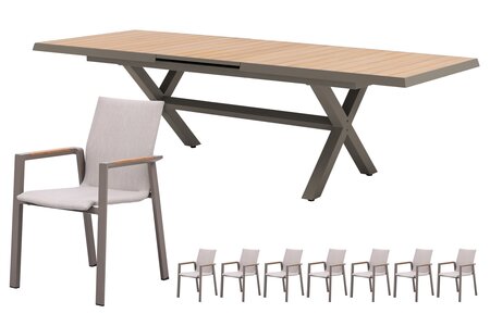 Royal seasons® Solare uitschuifbare dining set voor 8 personen - afbeelding 1