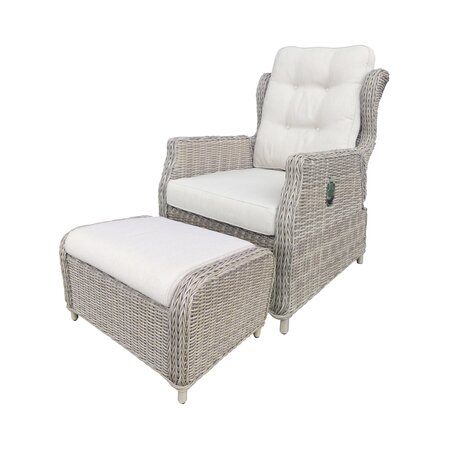 Royal seasons® Xavi loungefauteuil met hocker - afbeelding 1